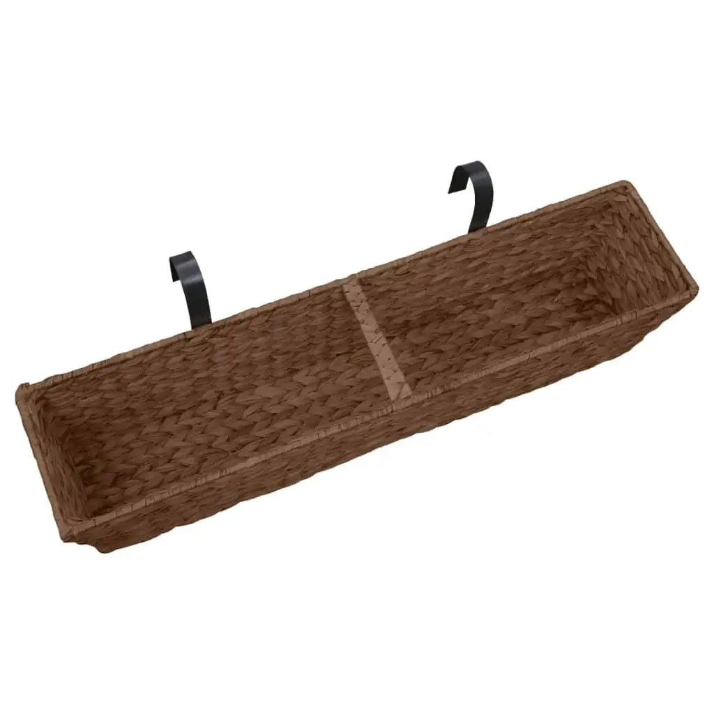 2pcs Brown Water Hyacinth Garden Planters - Eco-Friendly Decorative Pots for Home & Outdoors