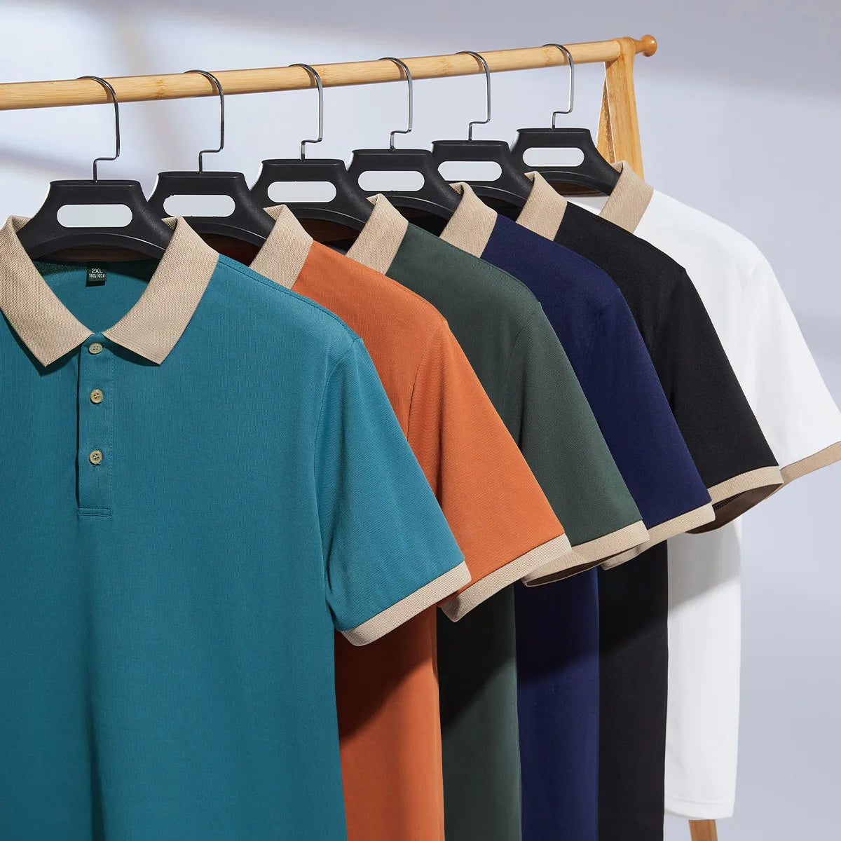 High Quality Sports Leisure Polo Shirts Patchwork Lapel collar short sleeved T-shirt Comfortable Golf men's Clothes summer