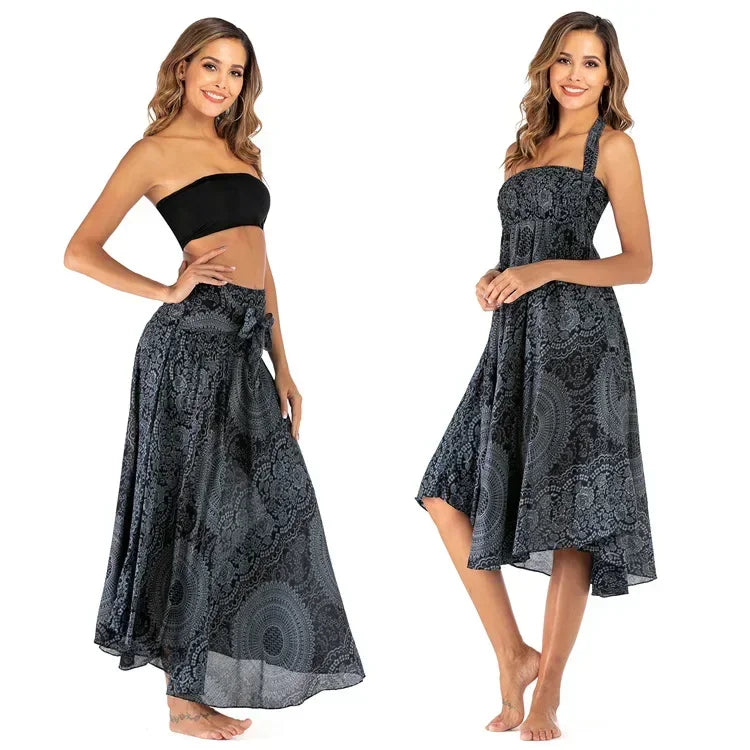 Casual Folk-Custom Printed Skirts Women Fashion Bohemian Long Skirt Streetwear Beachwear Woman Clothing Faldas Mujer Jupe Femme