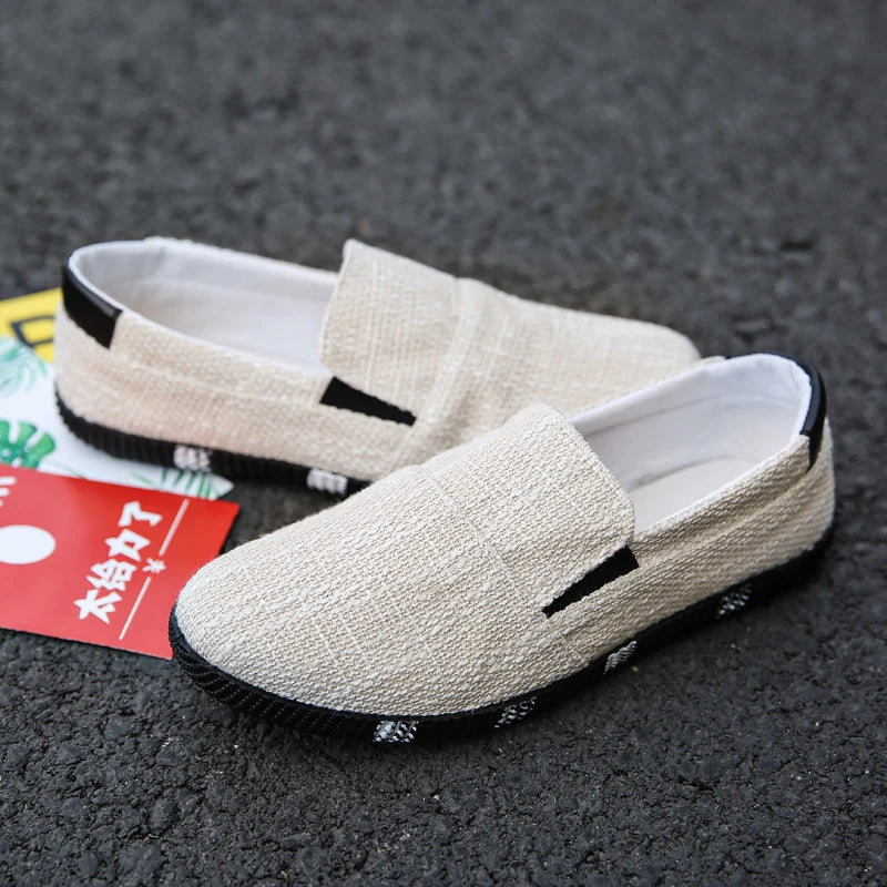 Men's Board Shoes Summer New Luxury Canvas Breathable Soft Sole Hiking Casual Fashion Trend Linen Lazy Fashion Brand Shoes