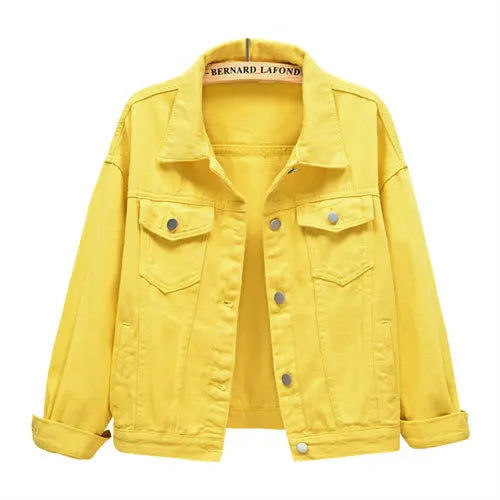 Women's Denim Jacket Single-breasted Lapel Coat Fashion Casual Tops