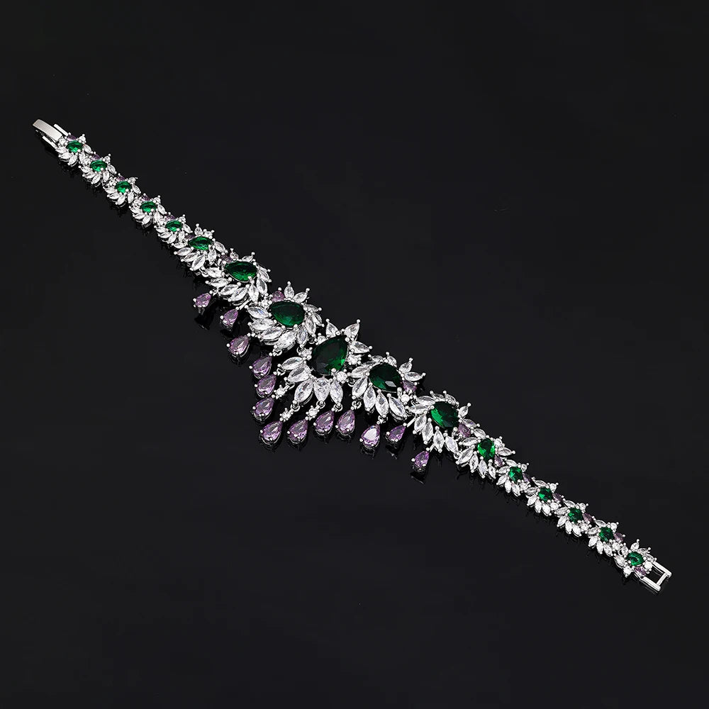 4 pieces of ultra luxury cubic zirconia bridal party costumes jewelry set