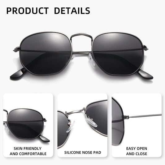 RBsunny Fashion Brand Designe Sunglasses Polarized Men Women UV400 Square Glasses Metal Frame Driving Luxury Anti-Glare Eyewear