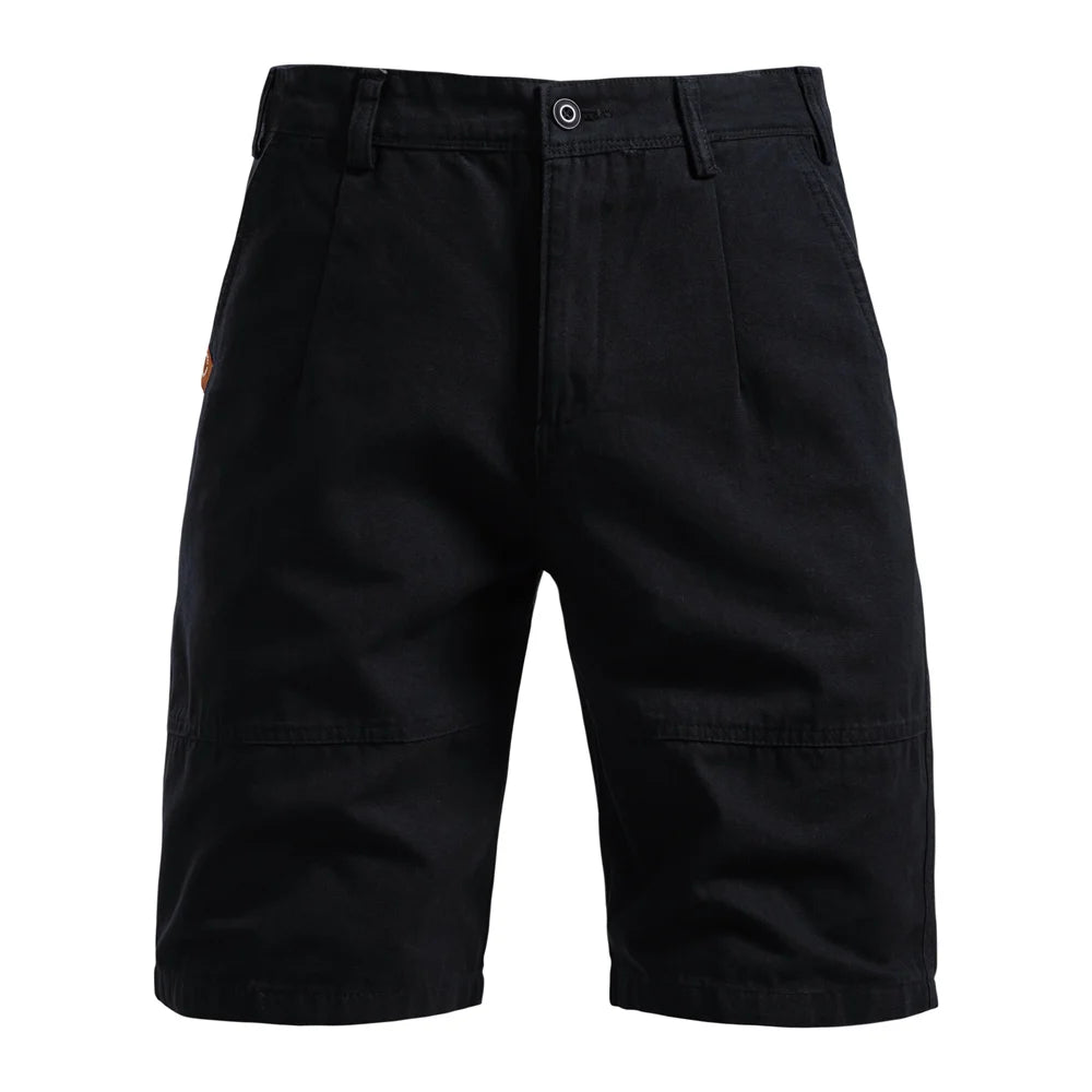 AIOPESON 2025 Men's 5-Inch Casual Shorts 100% Cotton Solid Elastic Waist Summer Comfy Beach Business Social Multi Colors