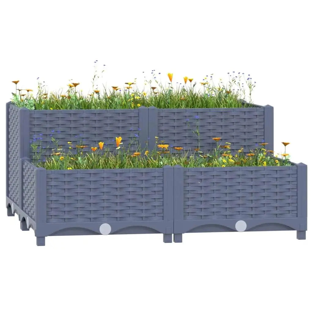 80x80x38 cm Raised Garden Bed - Durable Polypropylene Planter for Outdoor Gardening