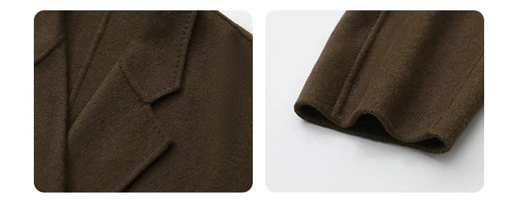 CHIC VEN Women Long Double-sided Woolen Coats Retro Loose Female Overcoat Double Breasted Ladies Windbreak Autumn Winter 2025
