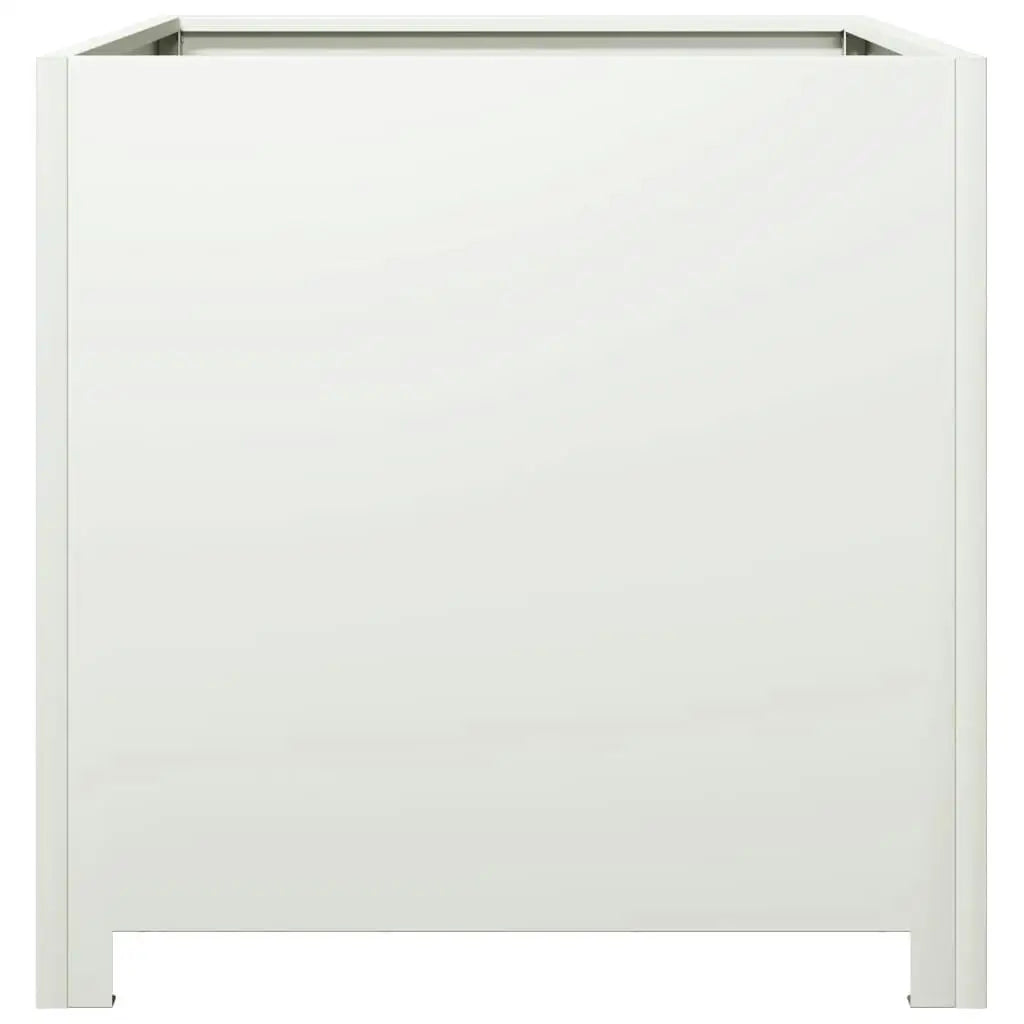 50x50x50 cm White Steel Garden Planter - Durable Outdoor Plant Pot for Flowers & Vegetables