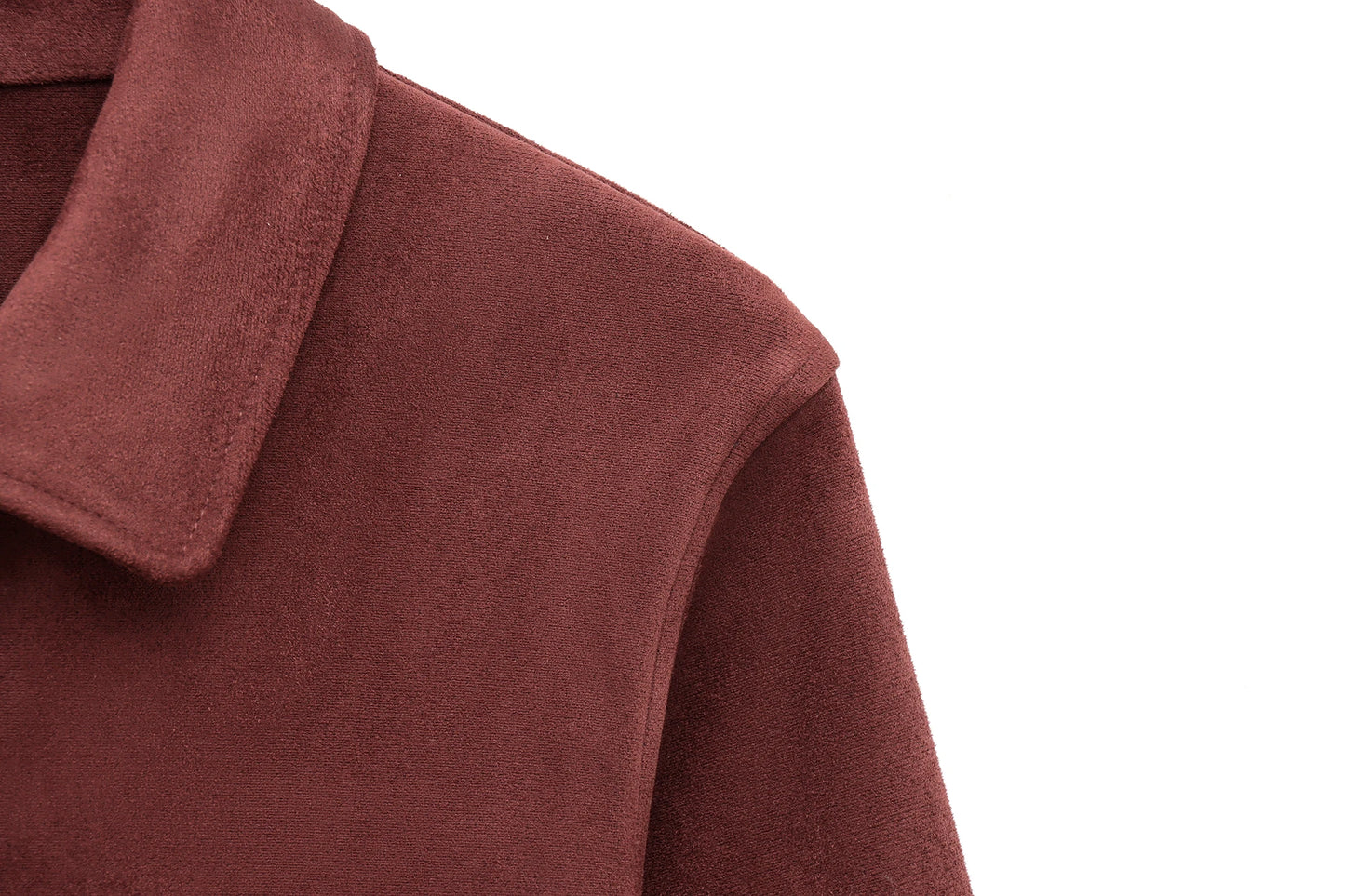 TRAF Women's Suede Texture Jacket 2025 Fashion Long Sleeve Cropped Coats Women Casual New In Outerwear
