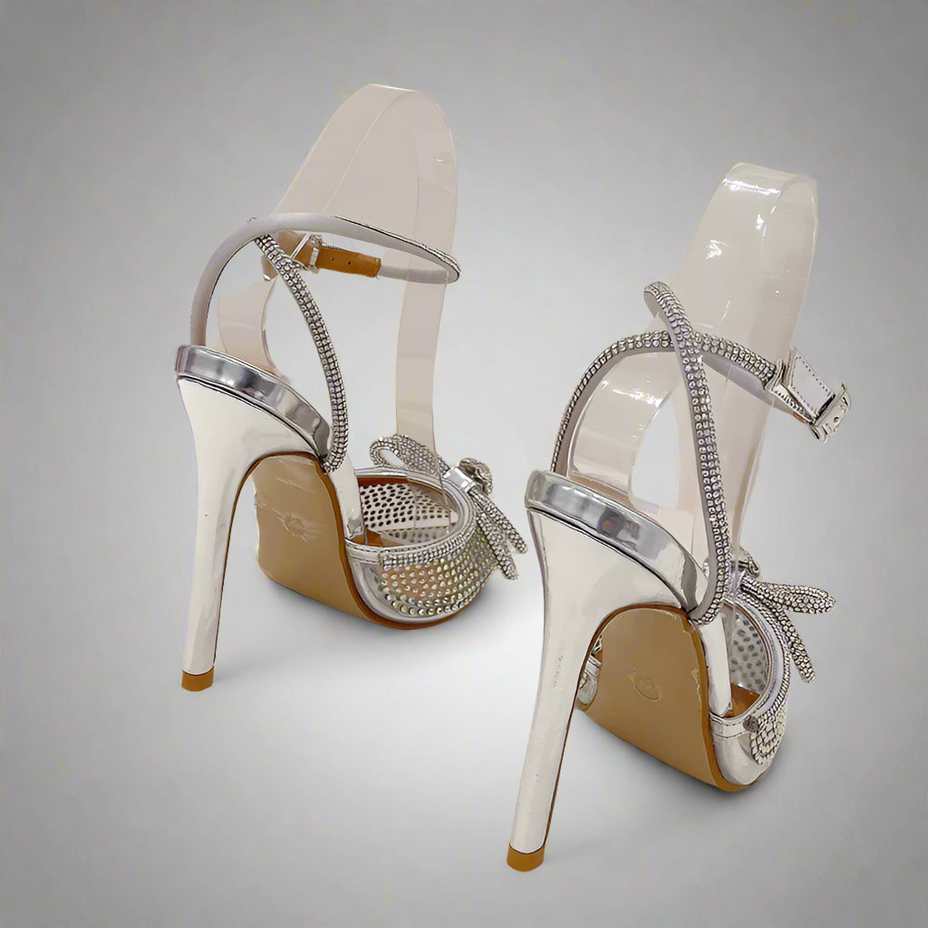 PVC Transparent Silver CRYSTAL Women Pumps Fashion Ankle Strap Bridal Thin High Heels Spring Autumn Wedding Party Shoes