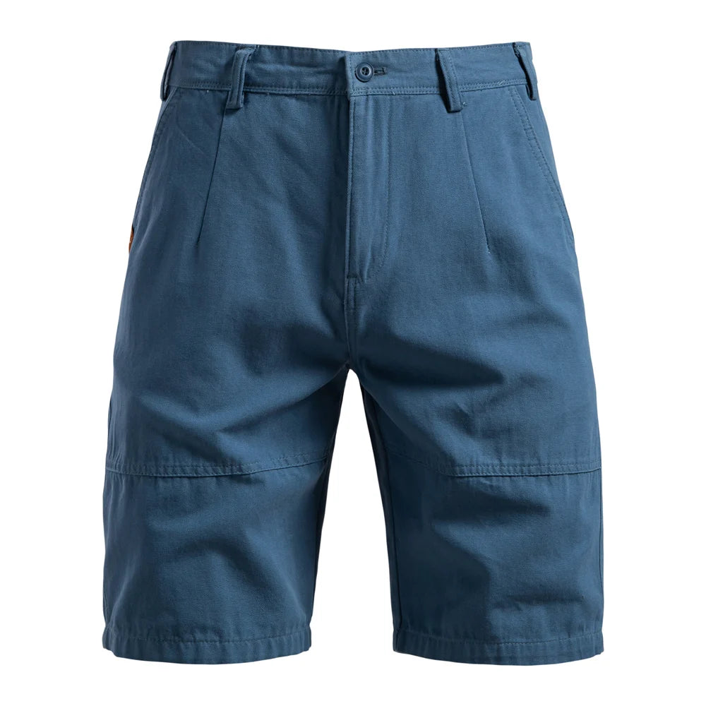AIOPESON 2025 Men's 5-Inch Casual Shorts 100% Cotton Solid Elastic Waist Summer Comfy Beach Business Social Multi Colors