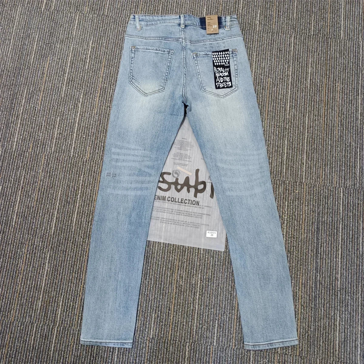 25SS New Cross Jeans Men fashion Personality Trend Hip-hop Multi-style Low Rise Elastic Skinny Denim Pants Frayed Trousers