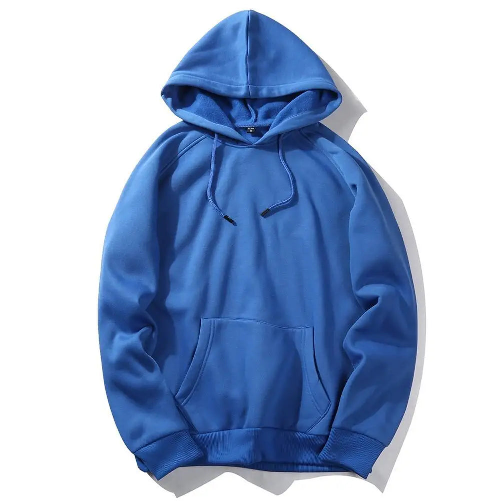 Dark Grey Hoodie Men Sweatshirt Autumn Winter Clothes Pure Color Y2k Pullover Top Boy Version Trend Loose Fleece Coat Oversized
