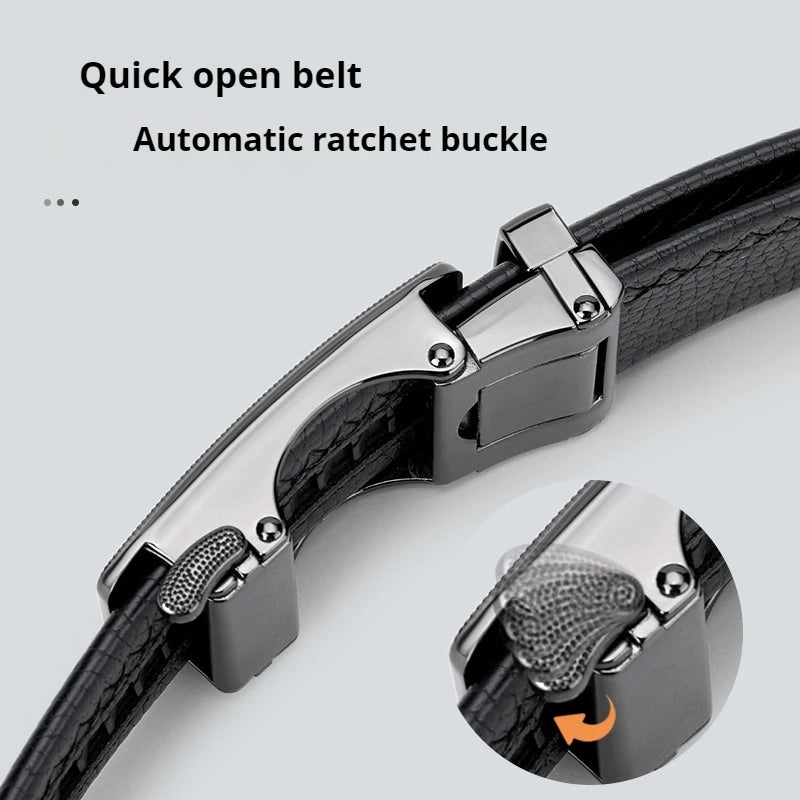 OYIFAN Men Belt Genuine Leather belt for men Alloy buckle ratchet belts Men Designer Belt Automatic belts 벨트