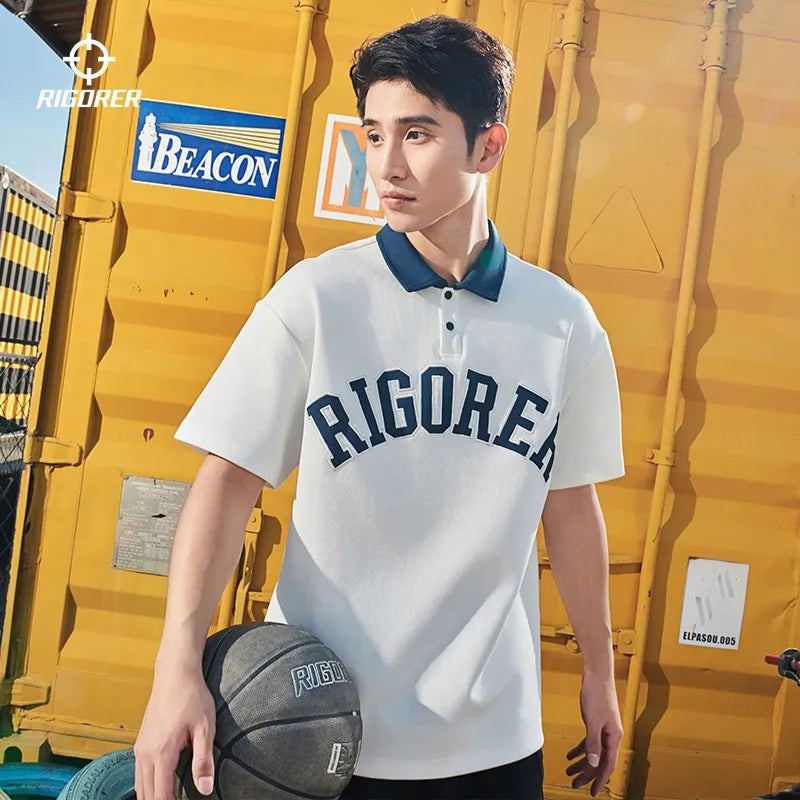RIGORER Sports Polo Shirt Short Sleeve Men Casual Pullover T-shirt Summer New Style Lapel Top Z124212002