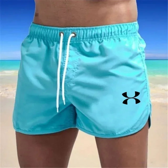 Summer men's fashion beach shorts men's and women's brand Hawaiian surfing swimming trunks fitness running sports shorts