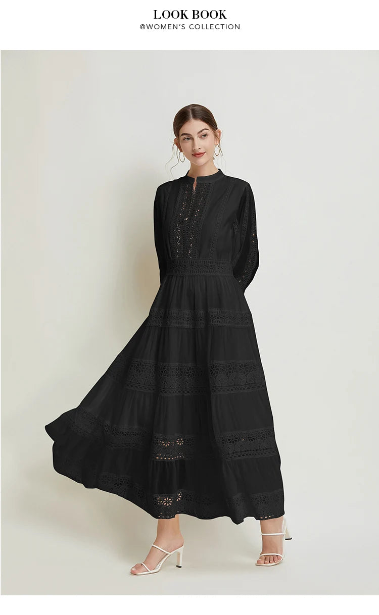 French Fashion Retro Dress Summer Clothing Lace Lace Splicing V-neck Design Lantern Sleeve Dress White Club Outfits for Women