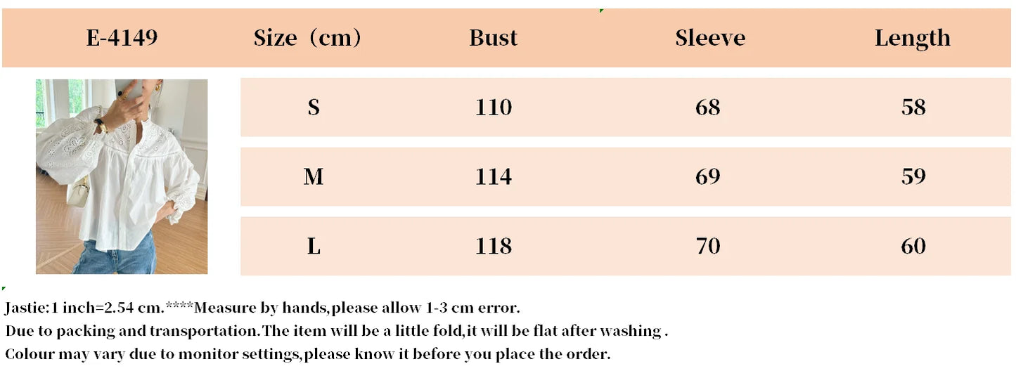 2025 Spring New Women's French White Shirt Splicing Lace Embroidery Design Ladies Shirt Long Sleeve Casual Holiday Beach Tops