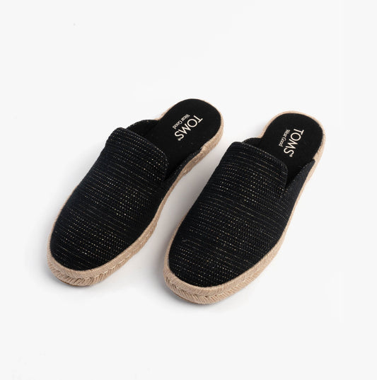 TOMS SANTIAGO MULE Womens Espadrille Black