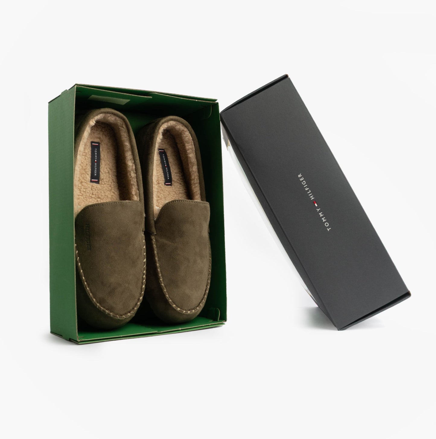 Tommy Hilfiger HILFIGER M SDE DRIVE Mens Mocassin Slippers Army Green