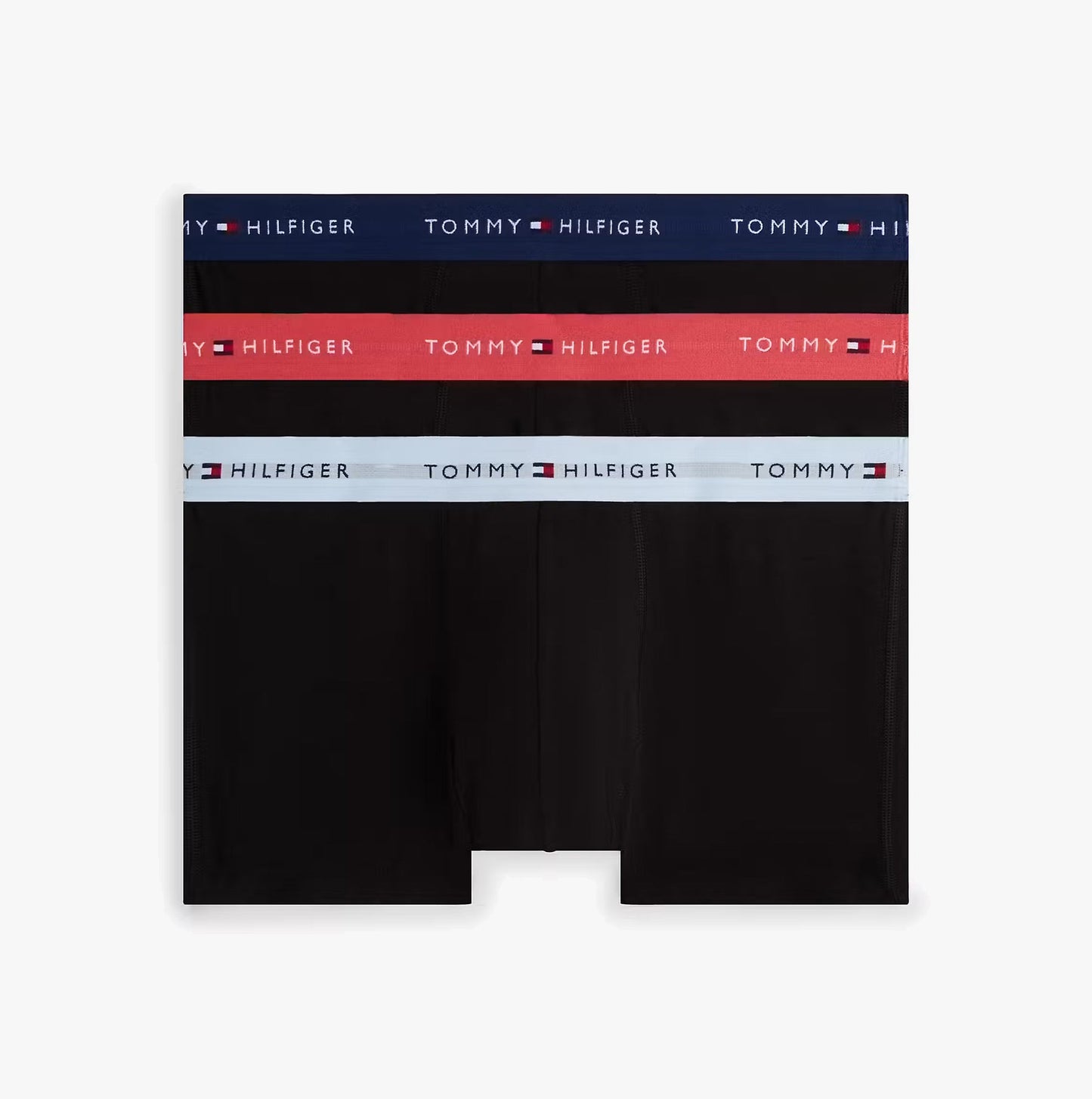 Tommy Hilfiger Mens 3 Pack Signature Repeat Logo Waistband Trunks black
