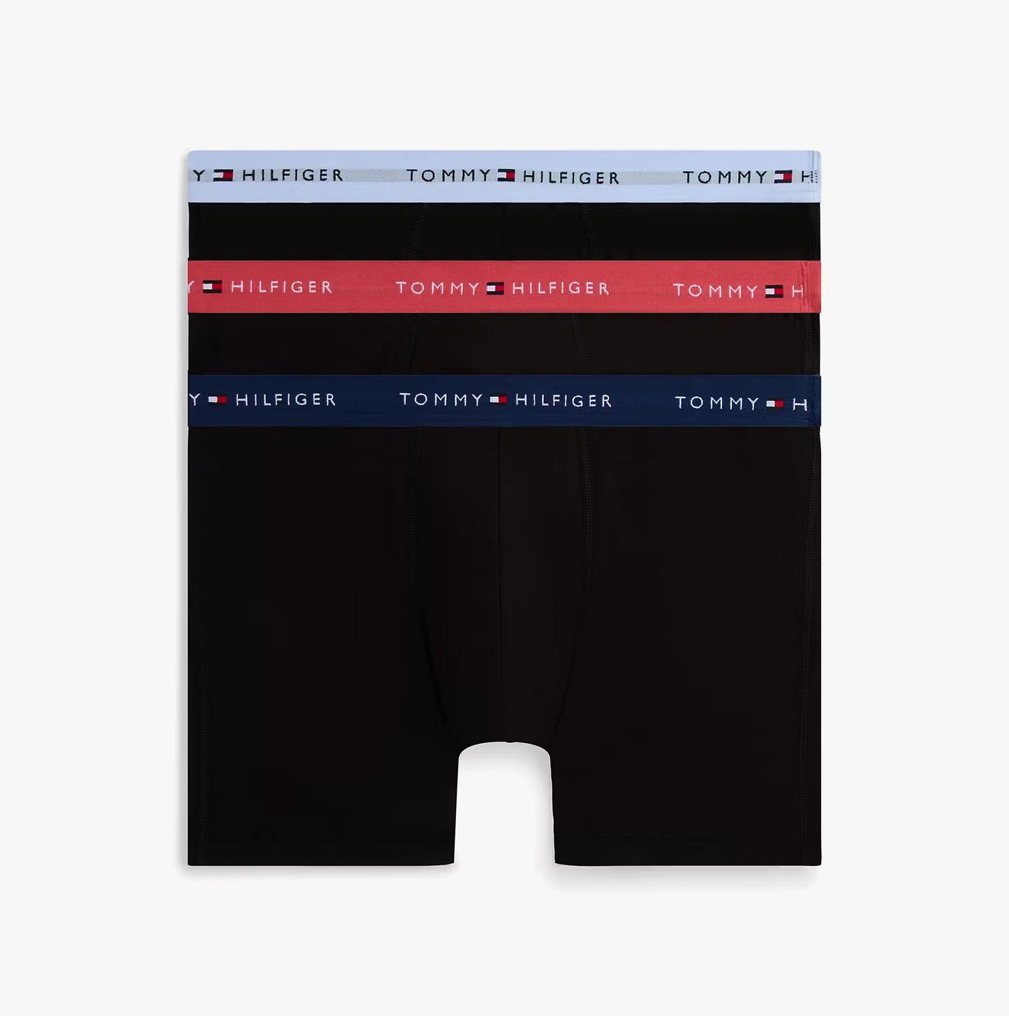 Tommy Hilfiger Mens 3 Pack Signature Logo Waistband Boxer Briefs Black