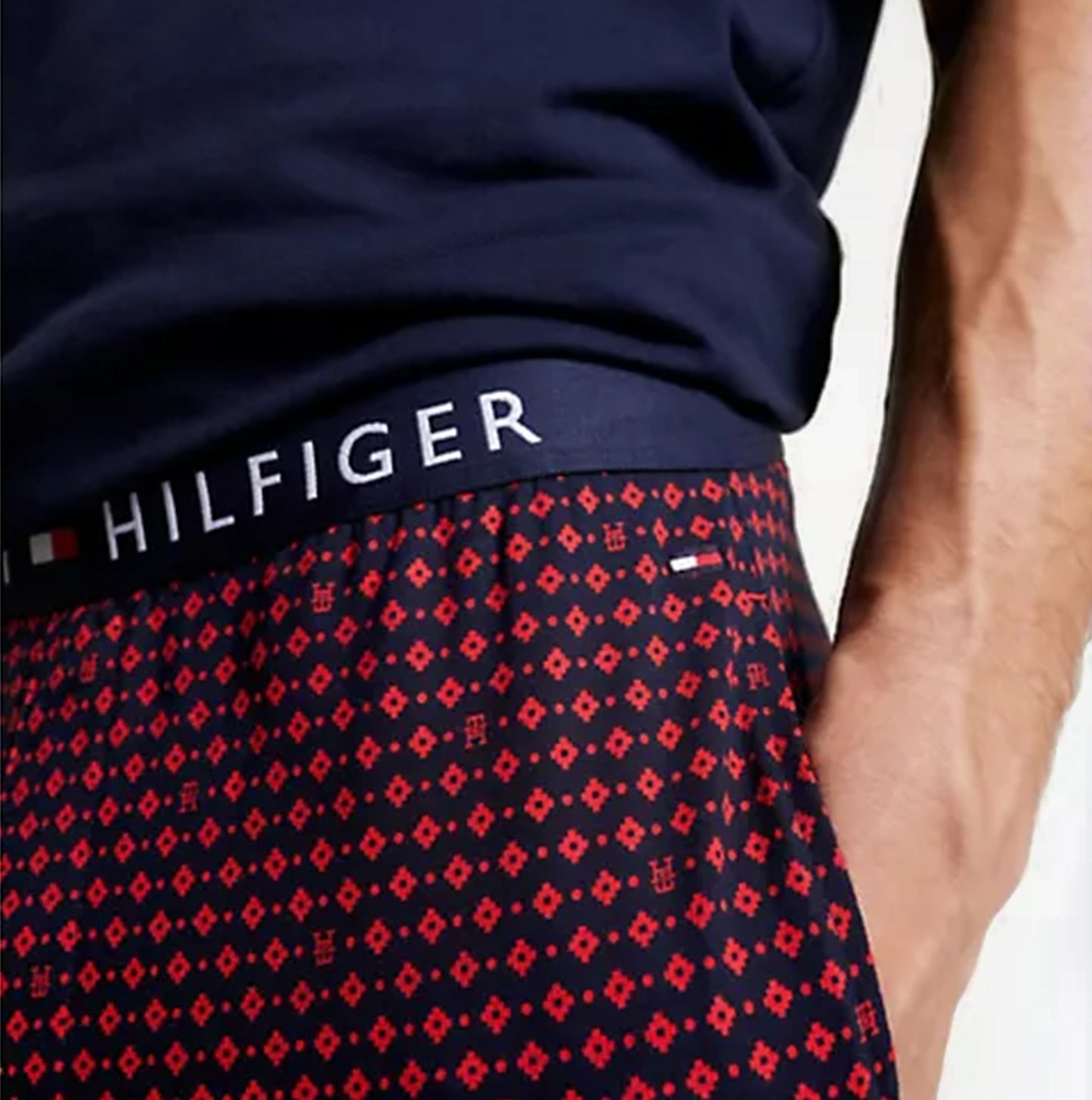 Tommy Hilfiger TH ORIGINAL PRINT Mens Jersey Lounge Bottoms Susana Geo Desert Sky