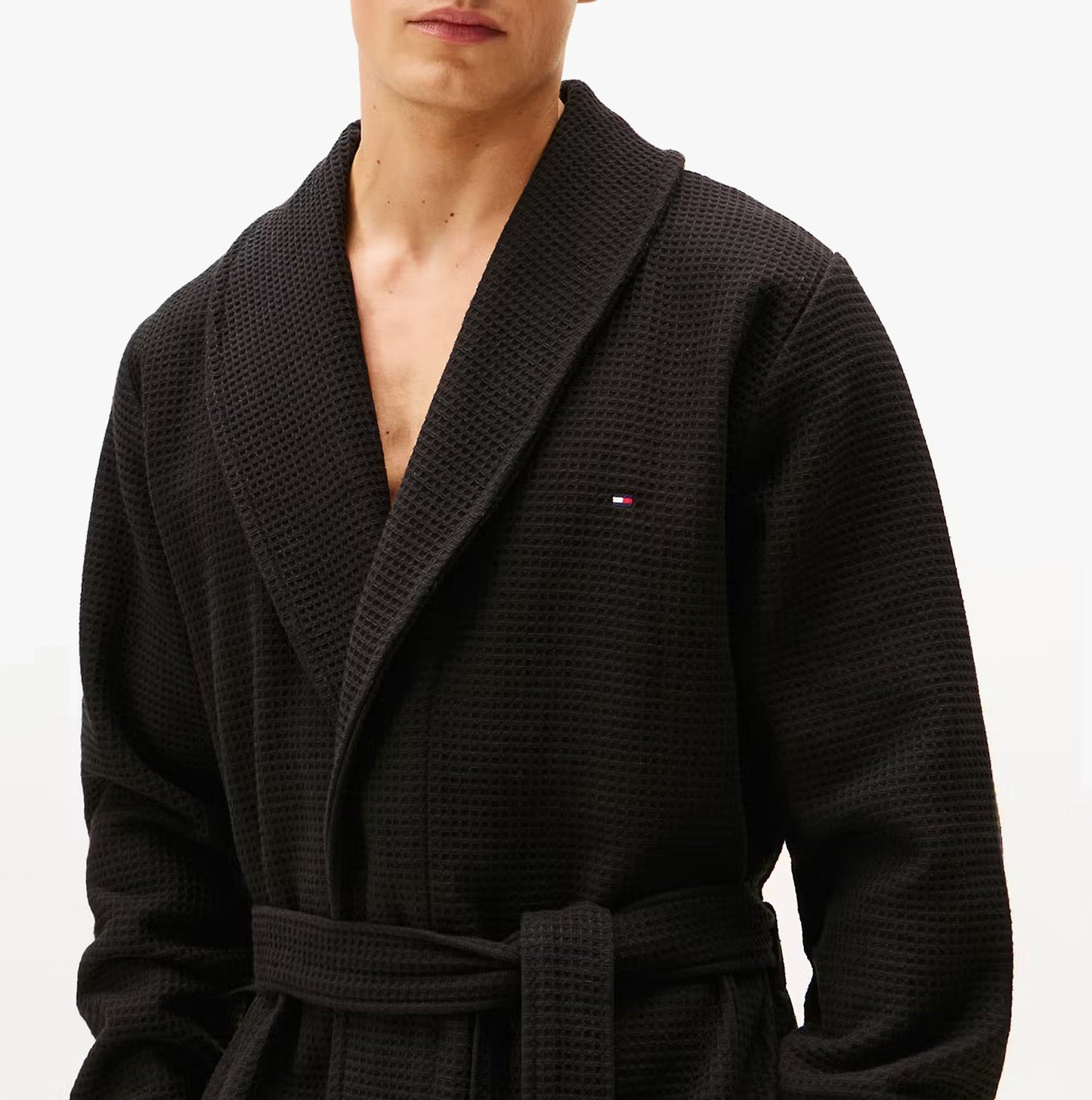 Tommy Hilfiger WAFFLE BATHROBE Mens Bathrobes Black