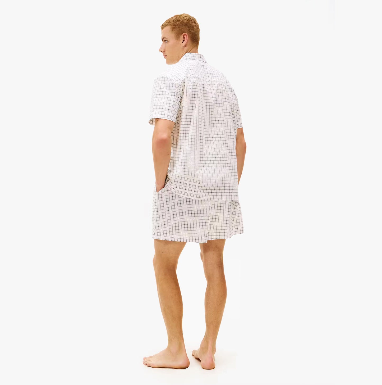 Tommy Hilfiger WOVEN PJ SET Mens Set Linear White Grid Check