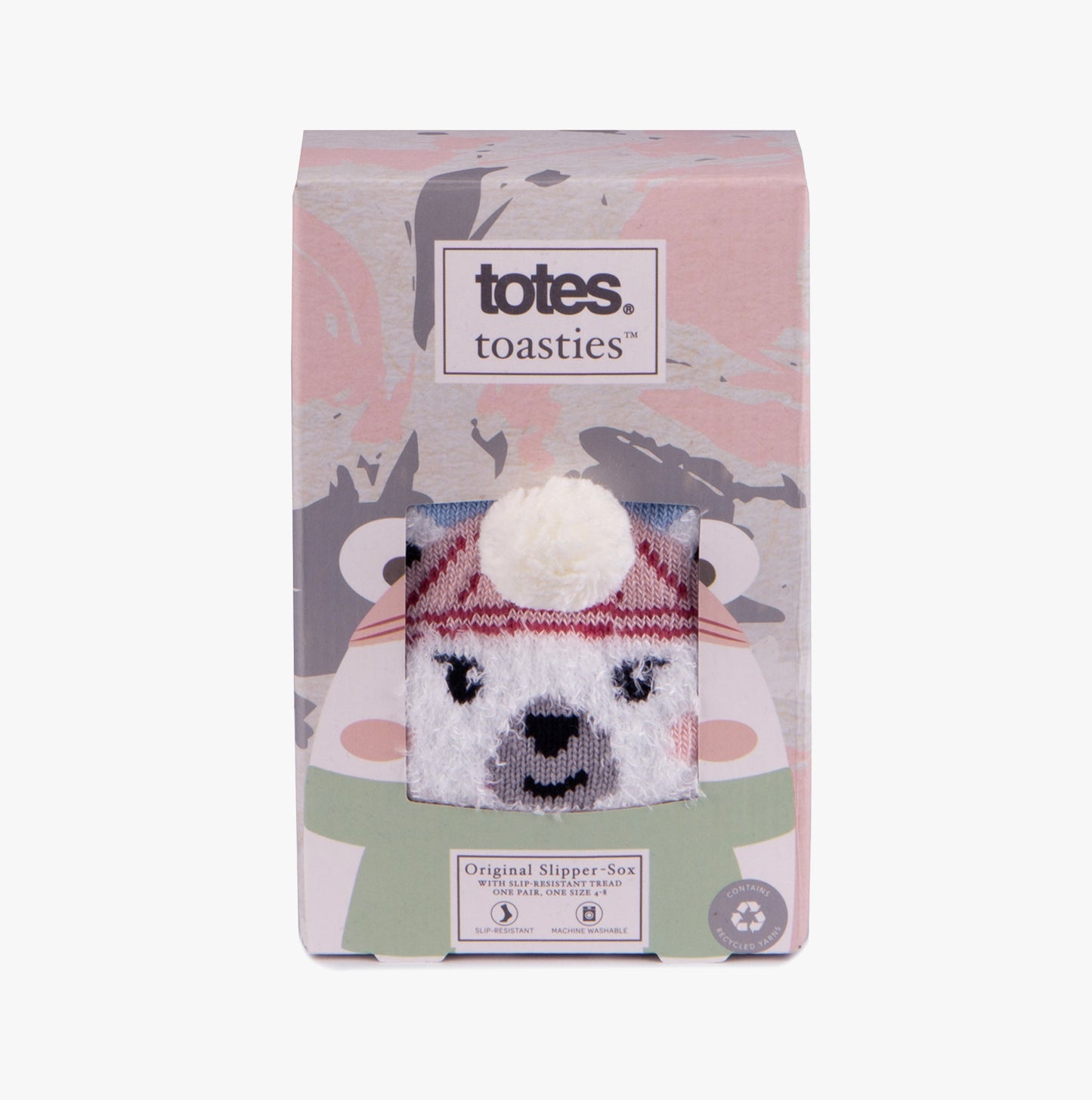 Totes Toasties SINGLE ORIGINAL SLIPPER SOCKS Womens Socks Polar Bear