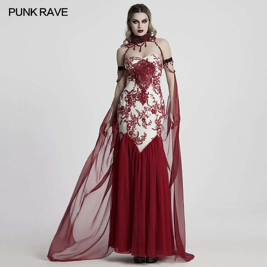 Punk Rave Dark Night Vampire Cloak in Red