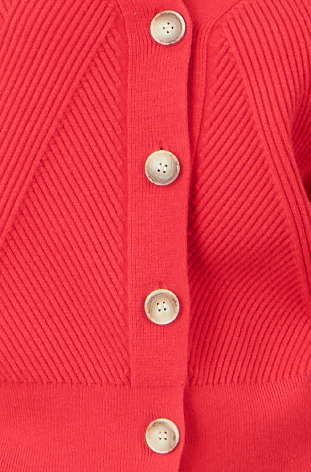 Yumi Red Relaxed Fit Cardigan With Stitch Detail