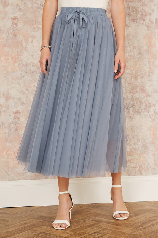Yumi Blue Mesh Tulle Skirt