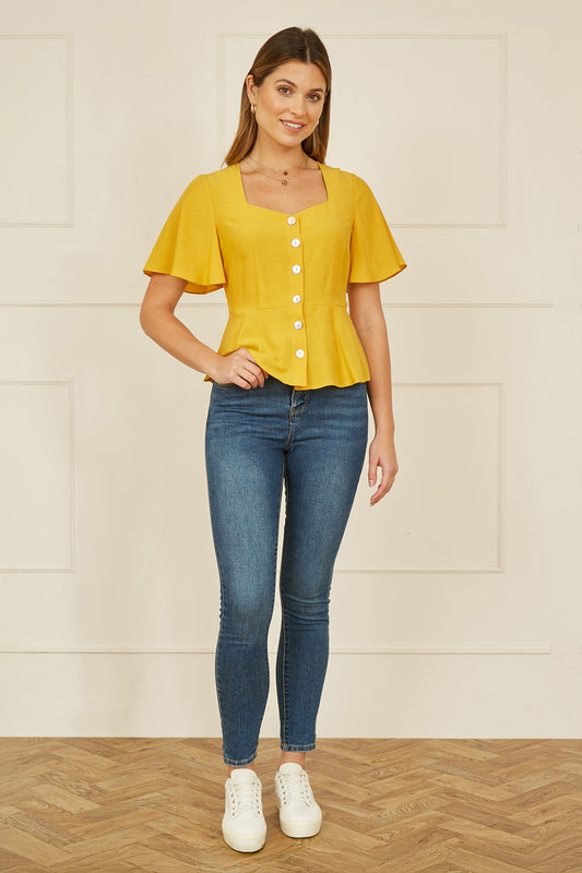 Yumi Yellow Button Up Top