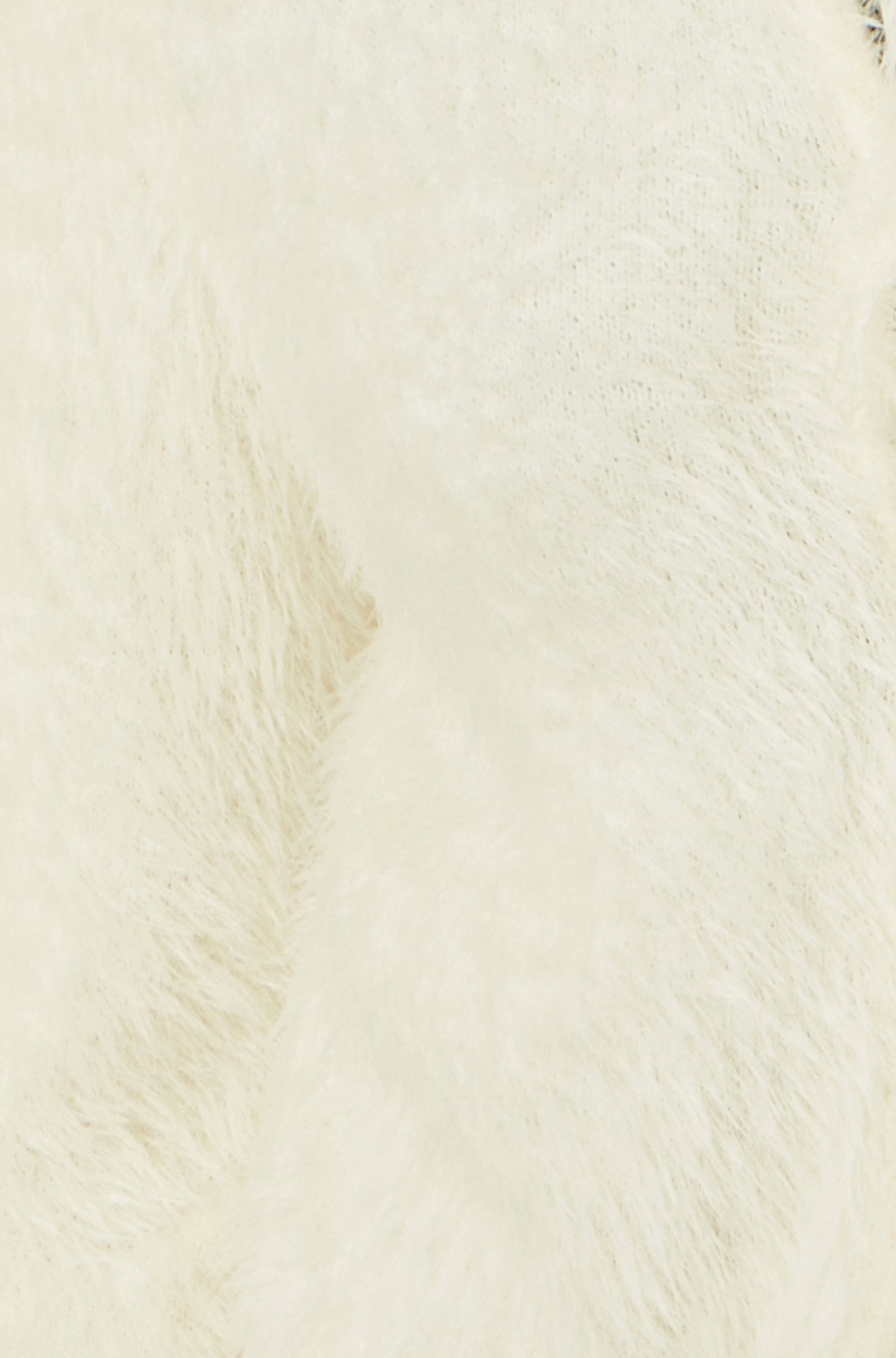 Yumi Ivory Eyelash Fluffy Knit Bolero With Tie Front