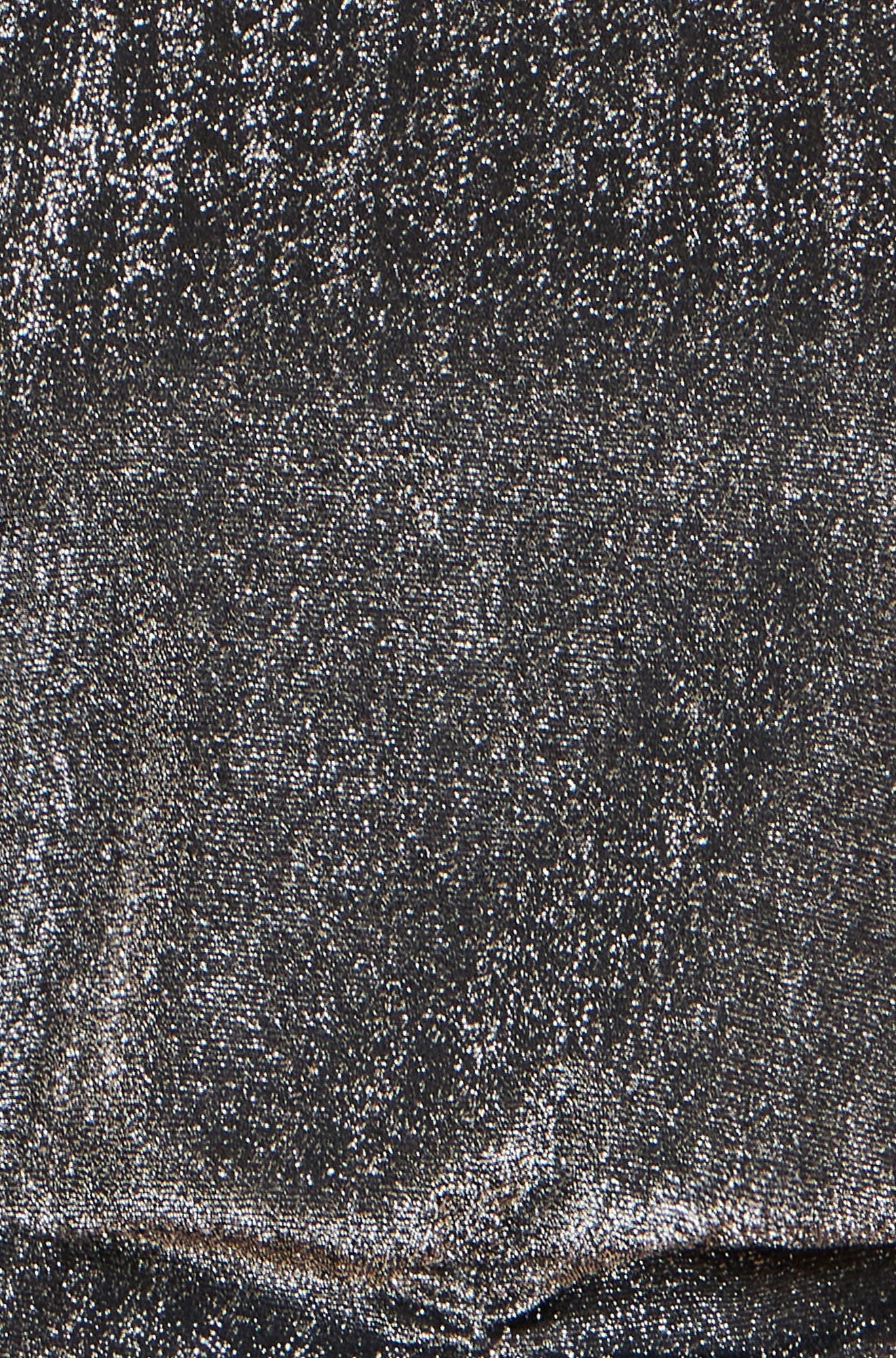 Yumi Black Metallic Stretch Ruched Hem Top