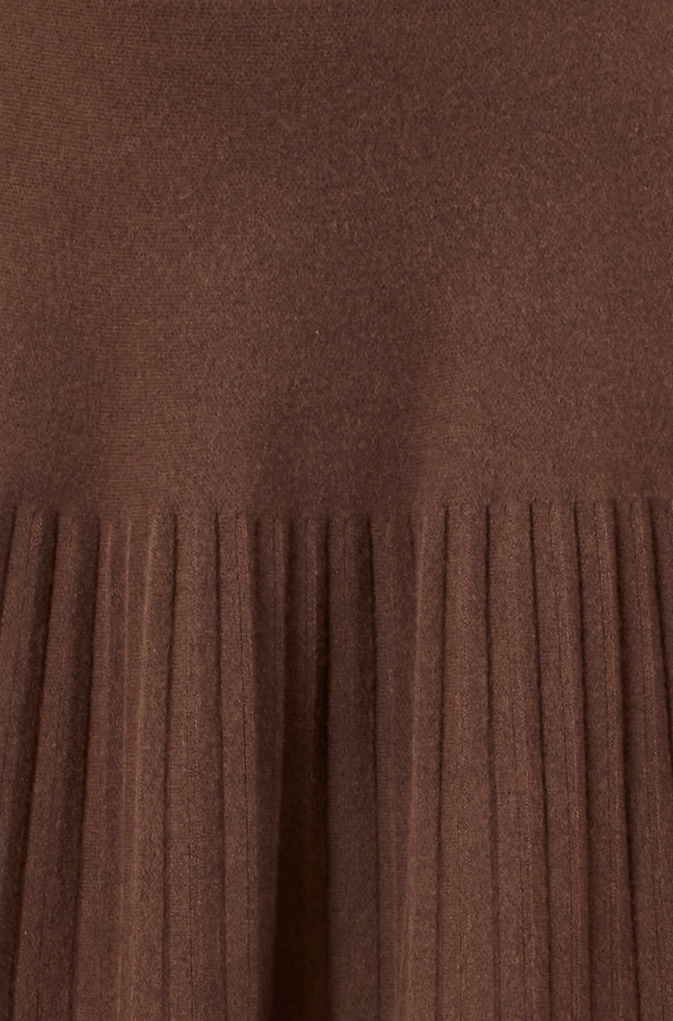 Yumi Brown Knitted Pleated Mini Skirt