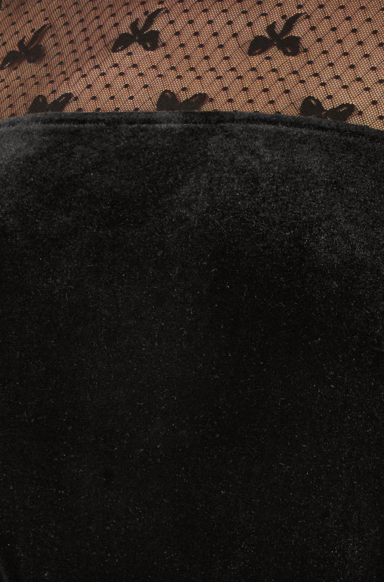 Yumi Black Velvet Skater Dress With Mesh Bow Sleeves