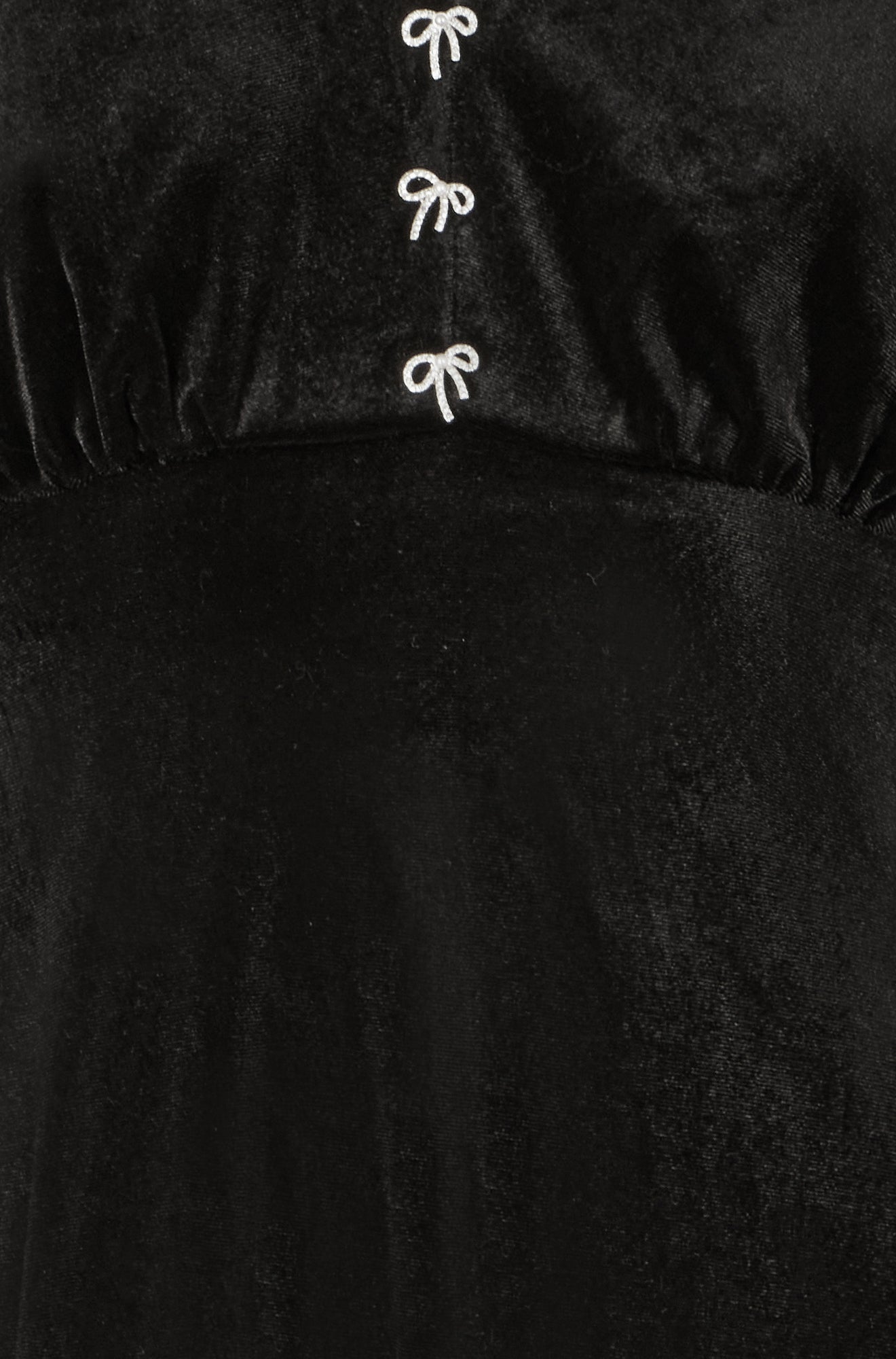 Yumi Black Velvet Skater Dress With Dimante Bow Detail