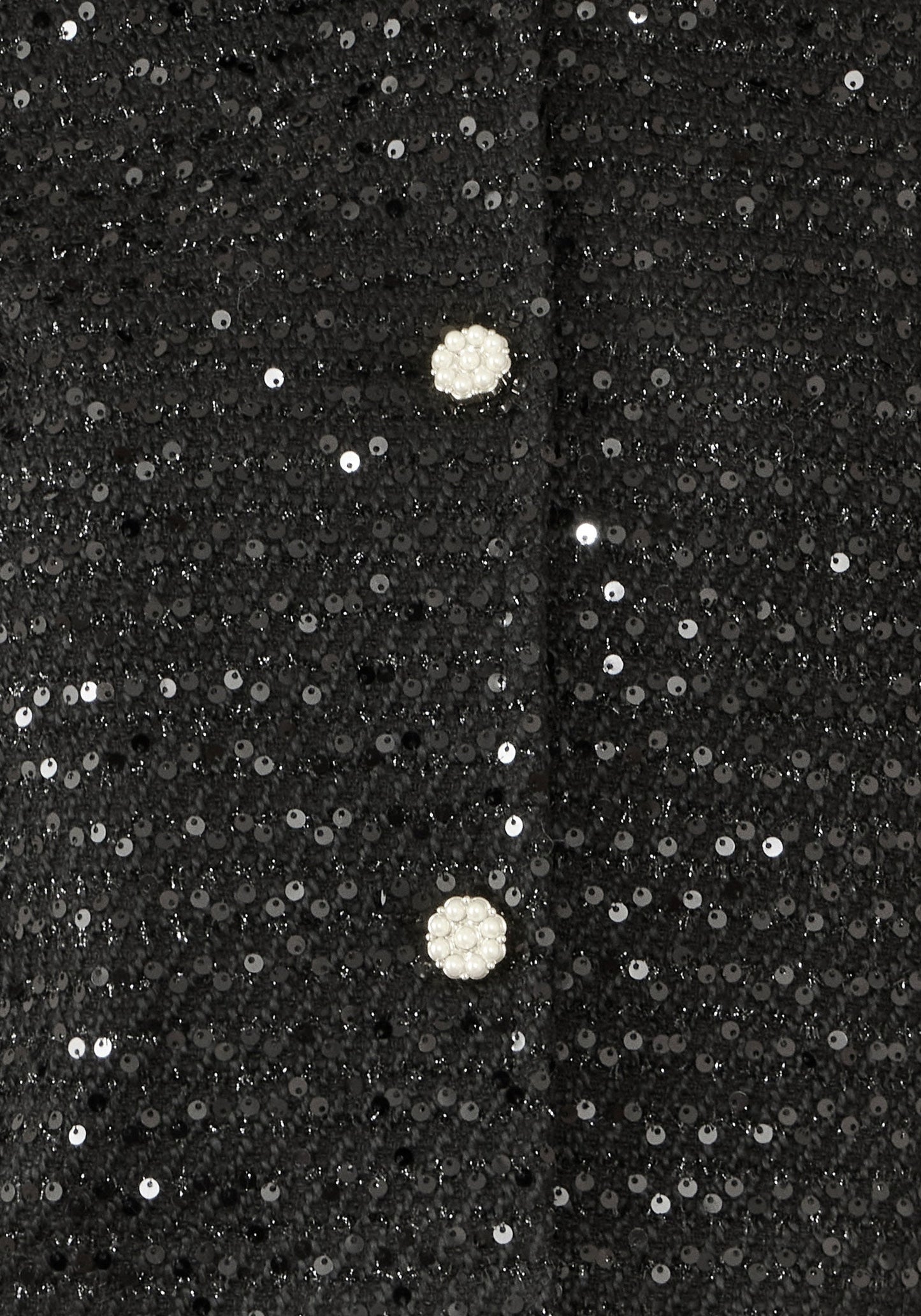 Yumi Black Boucle Sequin Jacket With Pearl Buttons