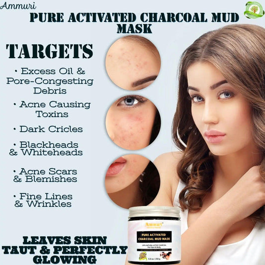 Ammuri Pure Activated Charcoal Mud Mask for Pigmentation