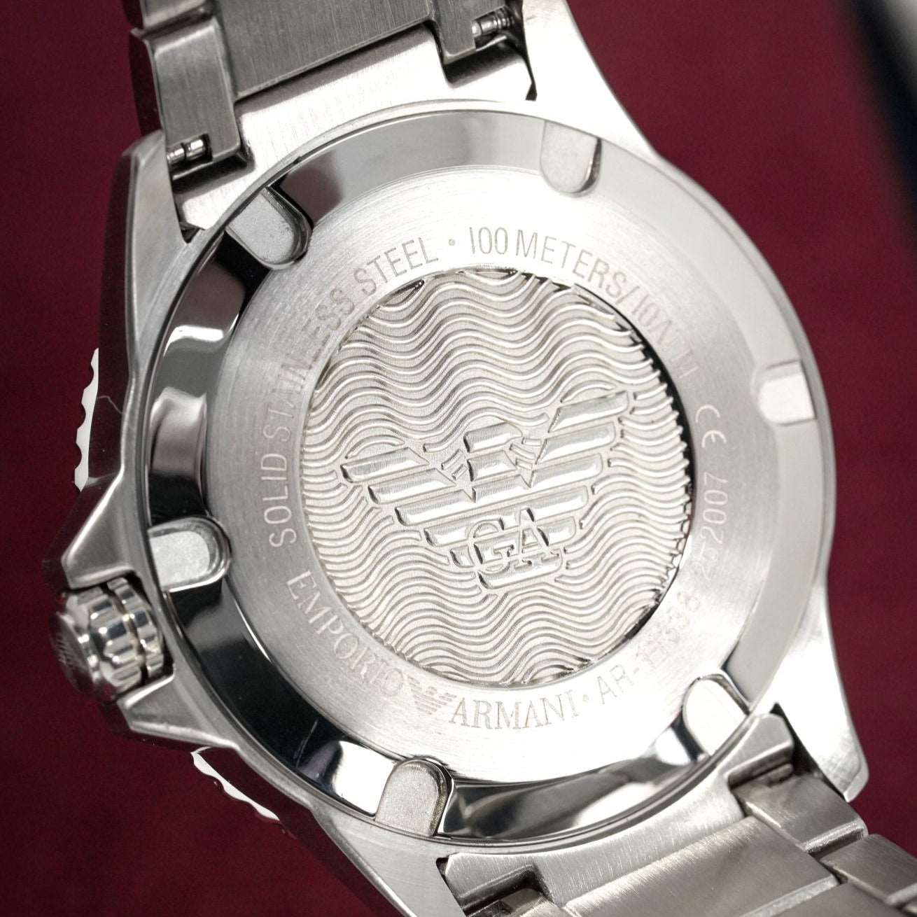 Emporio Armani AR11338 Men's Green Dial Diver Stainless Steel Watch