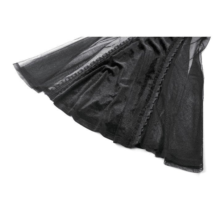 Dark in Love Lilith Red & Black Mesh Panel Goth Gown