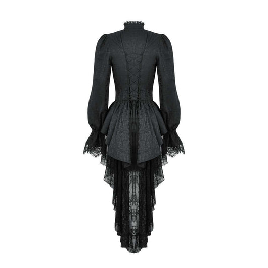 Dark in Love Felicity Gothic Lacey Zip Up Tailcoat Shirt
