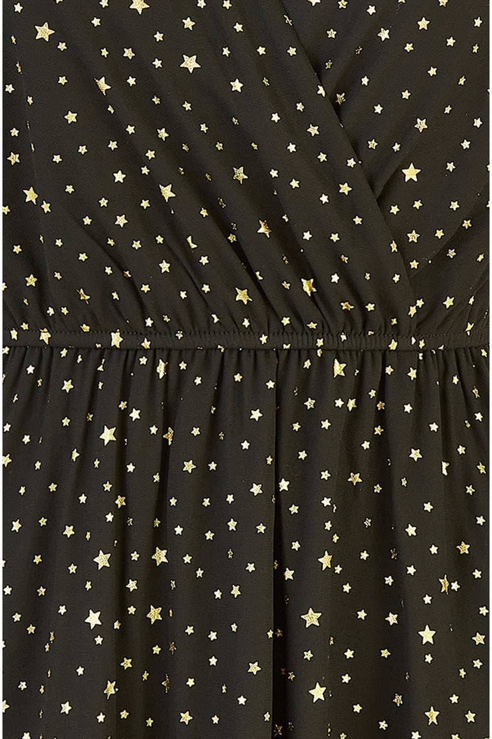Mela Black Skater Dress With Mini Star Foil Print