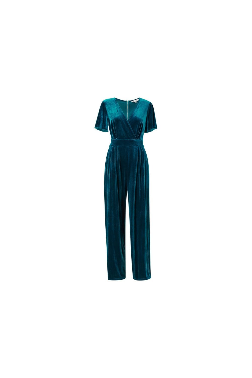 Yumi Teal Jumpsuit With Angel Sleeves