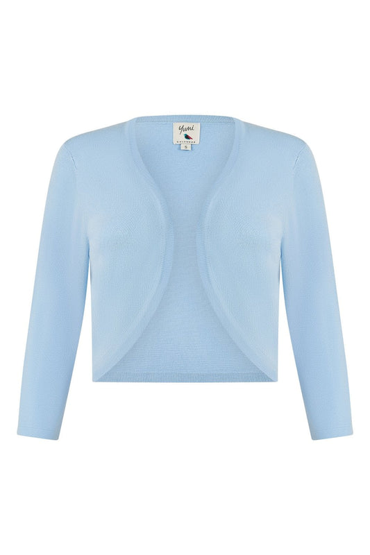 Yumi Blue Knitted Curve Bolero