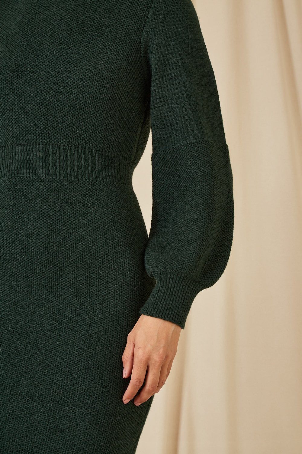 Yumi Green Cable Knit Tunic Dress