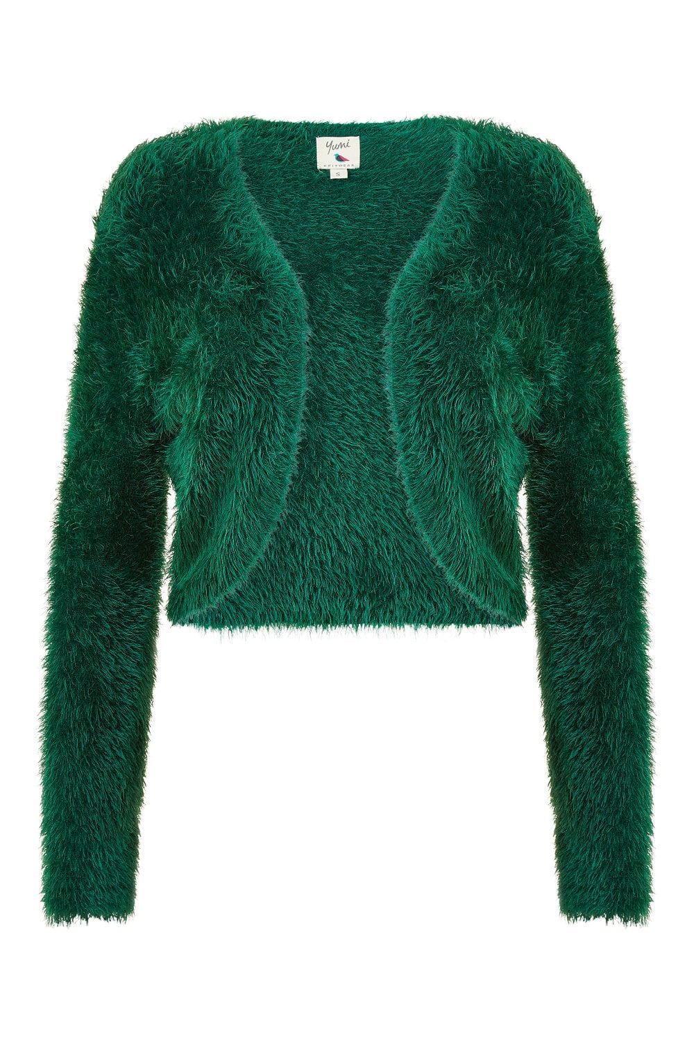 Yumi Green Eyelash Knit Bolero
