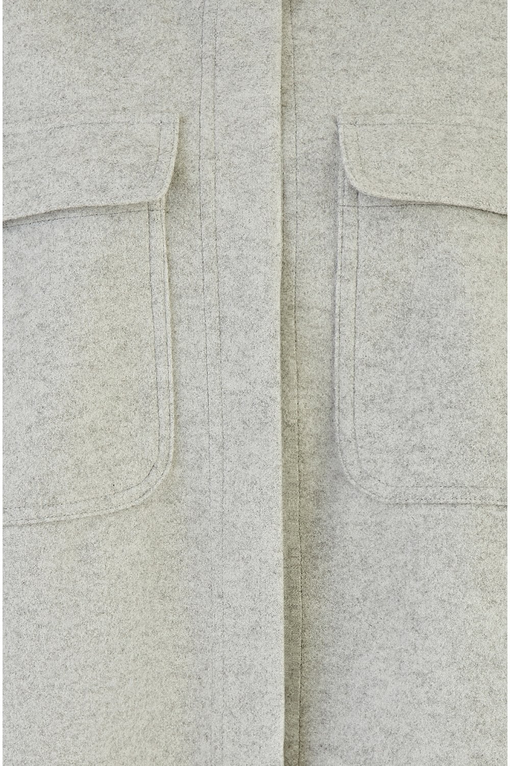 Yumi Grey Woven Shacket With Oversize Pockets