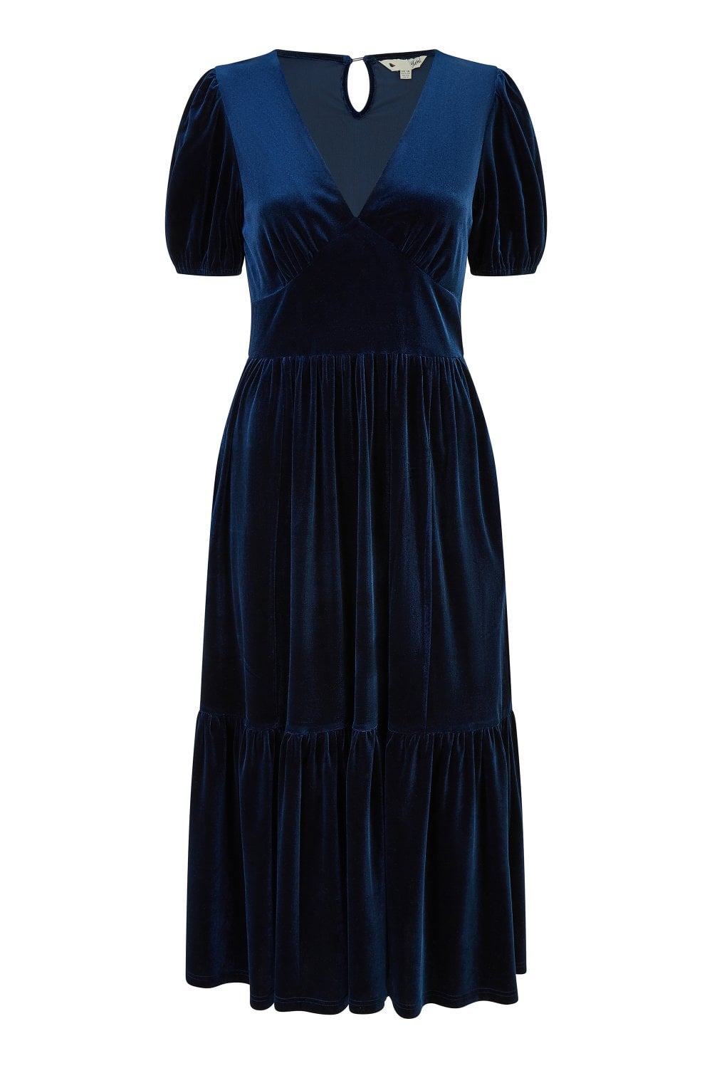 Yumi Navy Velvet Midi Dress